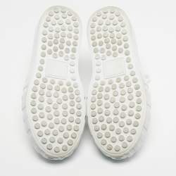 Pre Owned Fendi Off White Leather and Mesh Force Sneakers Size 37