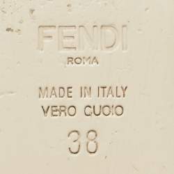 Pre Owned Fendi Two Tone Zucca Velvet Flat Slides Size 38