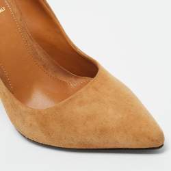 Pre Owned Fendi Brown Suede Pointed Toe Pumps Size 37