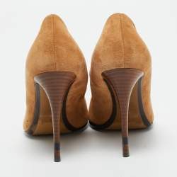 Pre Owned Fendi Brown Suede Pointed Toe Pumps Size 37