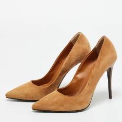 Pre Owned Fendi Brown Suede Pointed Toe Pumps Size 37