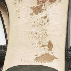 Pre Owned Fendi Black/Brown Leather Buckle Strap Slingback Pointed Sandals Size 40