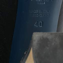 Pre Owned Fendi Two Tone Leather Scallop Lined Peep Toe Pumps Size 40