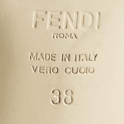 Pre Owned Fendi Black Leather and Zucca PVC Colibri Slingback Pumps Size 38