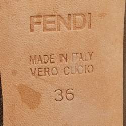 Pre Owned Fendi Metallic Bronze Leather Platform FF Pumps Size 36