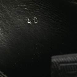 Pre Owned Fendi Black Leather FF Combat Boots Size 40