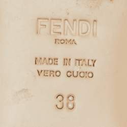 Pre Owned Fendi Tricolor Technical Mesh and Fabric Colibri Slingback Flats Size 38