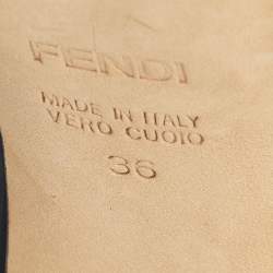 Pre Owned Fendi Grey Patent Leather Platform Round Toe Pumps Size 36