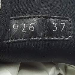 Pre Owned Fendi Black Fabric and Satin Crystal Embellished Lace Up Sneakers Size 37