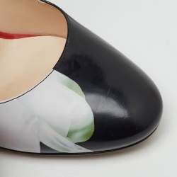 Pre Owned Fendi Black Patent Leather Polka Dots Block Heel Pumps Size 38