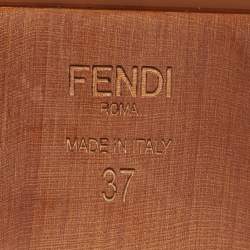 Pre Owned Fendi Black Fur and Leather Monster Clogs Size 37