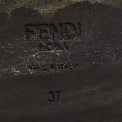 Pre Owned Fendi Black Leather Forever Fendi Hiking Boots Size 37