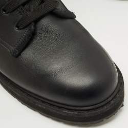 Pre Owned Fendi Black Leather Forever Fendi Hiking Boots Size 37