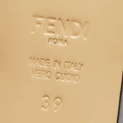 Pre Owned Fendi Silver Leather T-Strap Platform Sandals Size 39