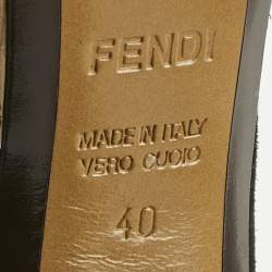 Pre Owned حذاء كعب عالي فندي شمواه أسود مقدمة دائرية مقاس 40