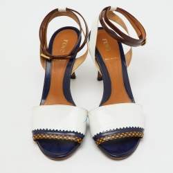 مملوكة مسبقًا Fendi Multicolor Leather Ankle Wrap Sandals Size 38