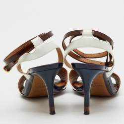 مملوكة مسبقًا Fendi Multicolor Leather Ankle Wrap Sandals Size 38