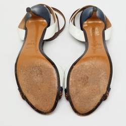 مملوكة مسبقًا Fendi Multicolor Leather Ankle Wrap Sandals Size 38