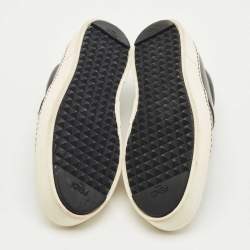 مملوكة مسبقًا Fendi Black Leather Monster Slip On Sneakers Size 37