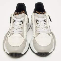 Pre Owned Fendi Multicolor Suede and Mesh Flow Low Top Sneakers Size 40