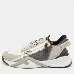 Pre Owned Fendi Multicolor Suede and Mesh Flow Low Top Sneakers Size 40
