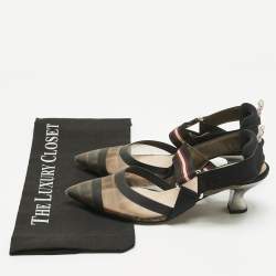 Pre Owned حذاء سليب باك فنون أسود جلد وبولي فينيل كلوريد زوكا كوليبري مقاس 37