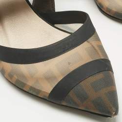 Pre Owned حذاء سليب باك فنون أسود جلد وبولي فينيل كلوريد زوكا كوليبري مقاس 37