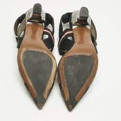 Pre Owned حذاء سليب باك فنون أسود جلد وبولي فينيل كلوريد زوكا كوليبري مقاس 37