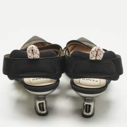 Pre Owned حذاء سليب باك فنون أسود جلد وبولي فينيل كلوريد زوكا كوليبري مقاس 37