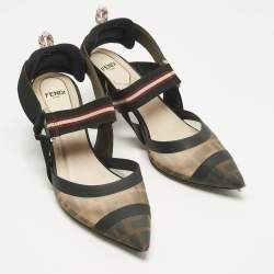 Pre Owned حذاء سليب باك فنون أسود جلد وبولي فينيل كلوريد زوكا كوليبري مقاس 37