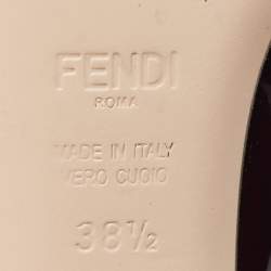 Pre Owned Fendi Burgundy Patent Leather Block Heel Pumps Size 38.5