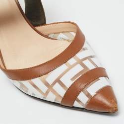 Pre Owned Fendi Multicolor Canvas and Leather Colibri Slingback Pumps Size 40