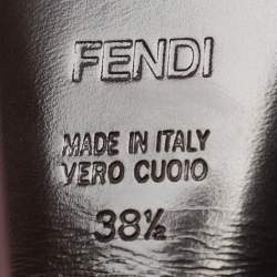 Pre Owned Fendi Red Leather Fendista Platform Pumps Size 38.5