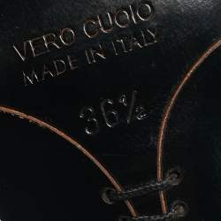 Pre Owned Fendi Black Leather Buckle Detail Ankle Strap Sandals Size 36.5