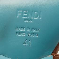 Pre Owned Fendi Brown Leather Ankle Strap Sandals Size 41