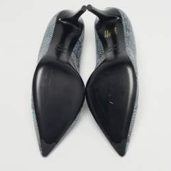 Pre Owned Fendi Blue/Brown Python Leather Pointed Toe Pumps Size 40