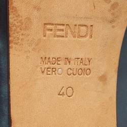 Pre Owned Fendi Grey Patent Leather Superstar Platform Pumps Size 40