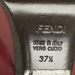 Pre Owned Fendi Red Leather Fendista Platform Pumps Size 37.5