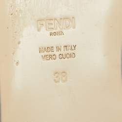 Pre Owned Fendi Brown Leather F Logo Thong Flats Size 38