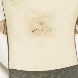 Pre Owned Fendi Off White Leather Thong Flat Sandals Size 38