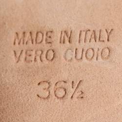 Pre Owned Fendi Black Leather Fendista Platform Slingback Pumps Size 36.5