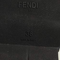 Pre Owned Fendi Brown/Black Zucca Knit Fabric Sock Sneakers Size 38