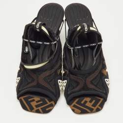 Pre Owned Fendi Multicolor Neoprene and Technical Mesh Patchwork FFreedom Sandals Size 40