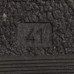 Pre Owned Fendi Size 41 Black Elastic and Patent Leather Espadrille Wedge Sandals