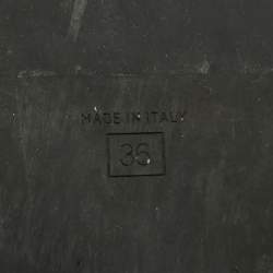 Pre Owned Fendi Size 36 Brown FF Velvet Monogram Flat Slides 