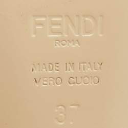 Pre Owned Fendi FFreedom Size 37 Black Leather Slingback Pumps