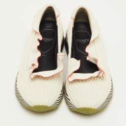 مملوكة مسبقًا حذاء رياضي فندي جلد بكسرات أوف وايت سليب أون مقاس 37