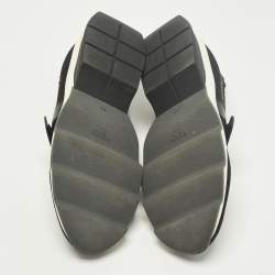 مملوكة مسبقًا Fendi Rockoko Size 39 Black/Brown FF Knit Fabric Slip On Sneakers