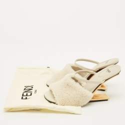 Pre Owned صندل سهل الارتداء فندي فيرست شيرلينج أبيض مقاس 38