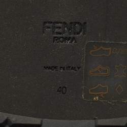 مملوكة مسبقًا حذاء بوت فندي فوق الركبة قماش وجلد زوكا أسود/بني مقاس 40